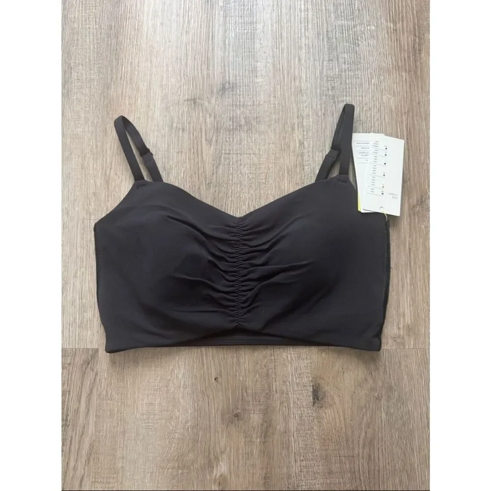 Black Seamless low support sports bra with Adjustable Straps All in Motion S